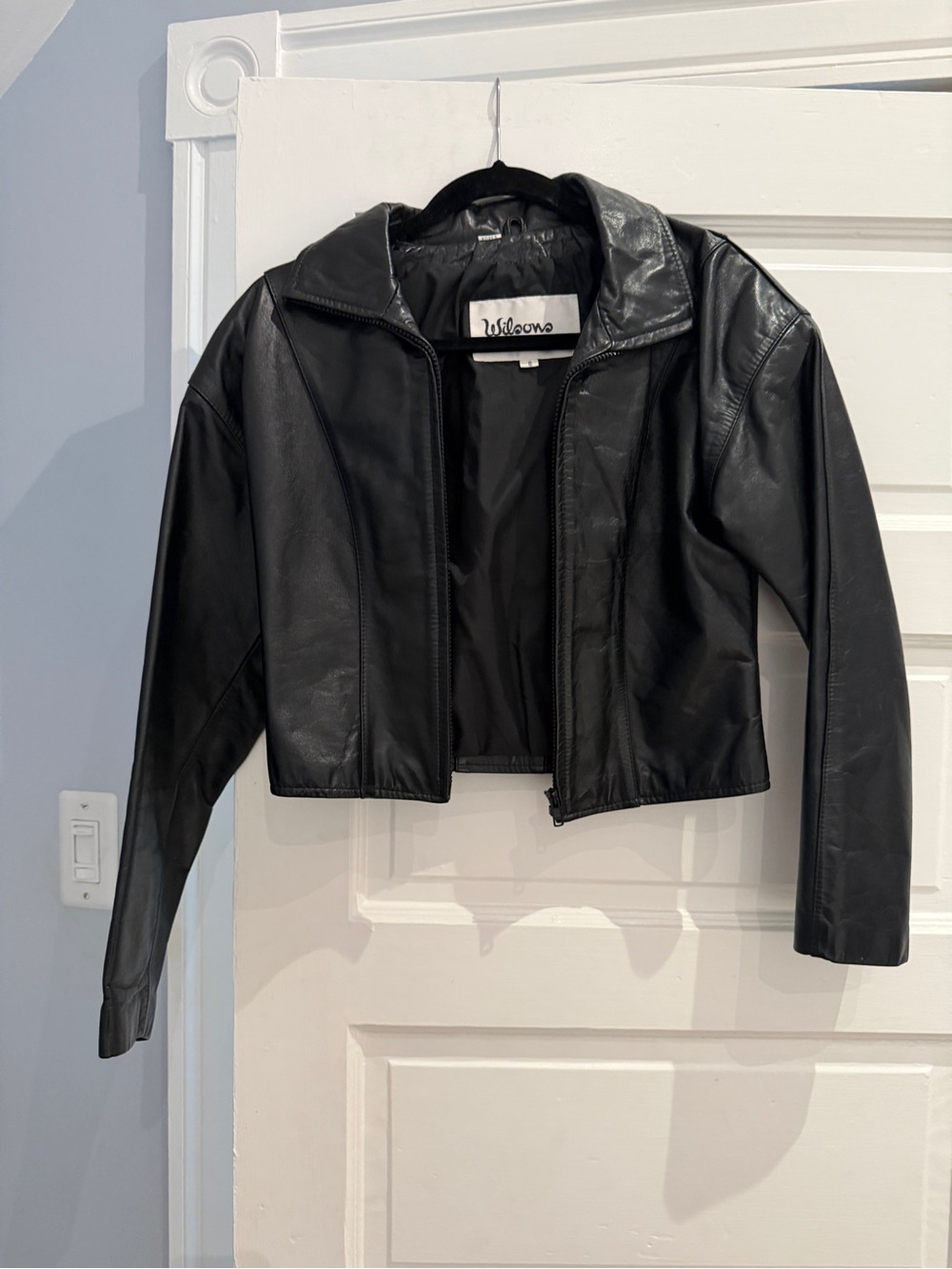 Wilson real leather cropped jacket